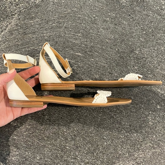 Jack Rogers White Daphne Flat Leather Sandal - Picture 2 of 5